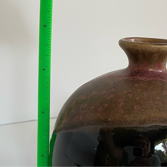 Vintage Vase The Potter’s Craft Sigma Tastesetter Japan drip glass brown 4.5” - Picture 7 of 16